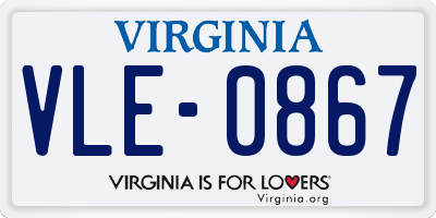 VA license plate VLE0867