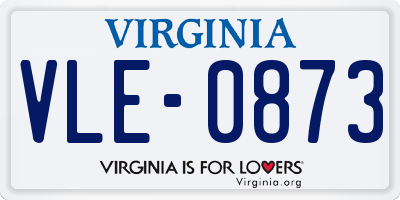 VA license plate VLE0873