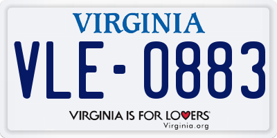 VA license plate VLE0883