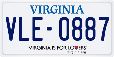 VA license plate VLE0887