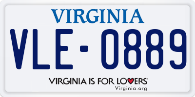 VA license plate VLE0889