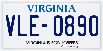 VA license plate VLE0890