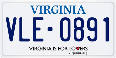 VA license plate VLE0891