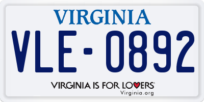 VA license plate VLE0892