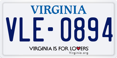 VA license plate VLE0894
