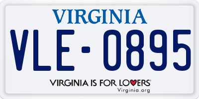 VA license plate VLE0895