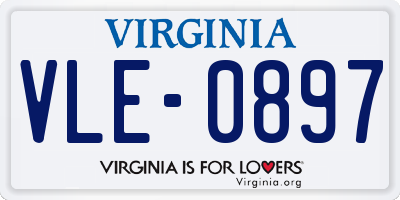 VA license plate VLE0897