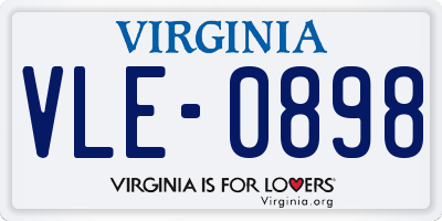 VA license plate VLE0898