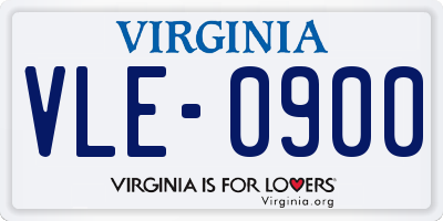 VA license plate VLE0900