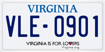 VA license plate VLE0901