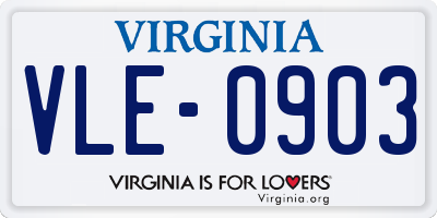 VA license plate VLE0903