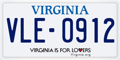 VA license plate VLE0912