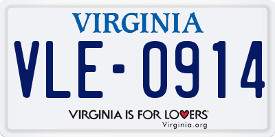 VA license plate VLE0914