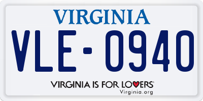 VA license plate VLE0940