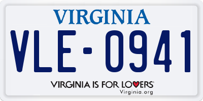 VA license plate VLE0941