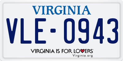 VA license plate VLE0943