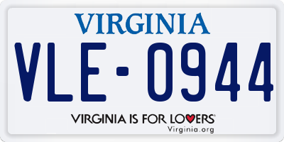 VA license plate VLE0944