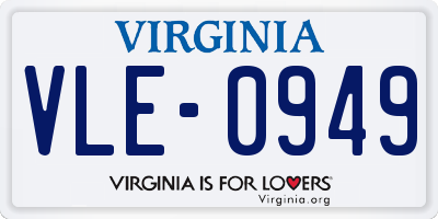 VA license plate VLE0949