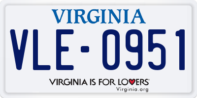 VA license plate VLE0951