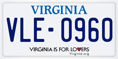 VA license plate VLE0960