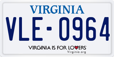 VA license plate VLE0964