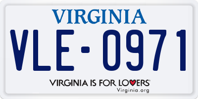 VA license plate VLE0971