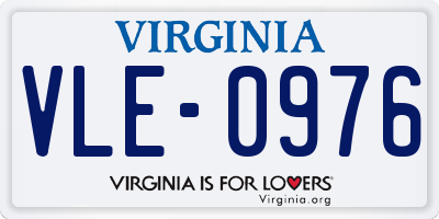 VA license plate VLE0976
