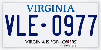 VA license plate VLE0977