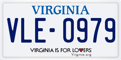 VA license plate VLE0979