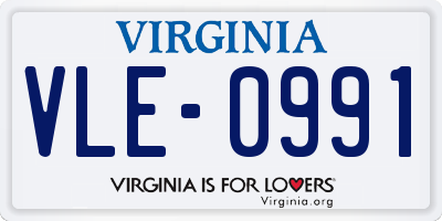 VA license plate VLE0991