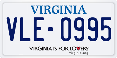 VA license plate VLE0995