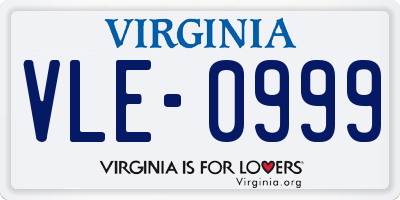 VA license plate VLE0999