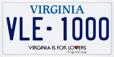 VA license plate VLE1000