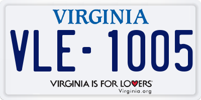 VA license plate VLE1005