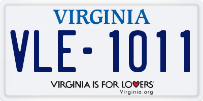 VA license plate VLE1011