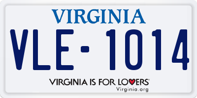 VA license plate VLE1014