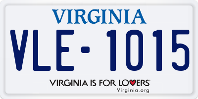 VA license plate VLE1015