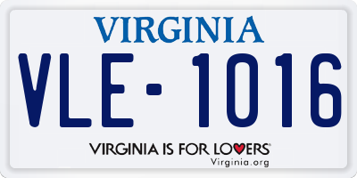VA license plate VLE1016