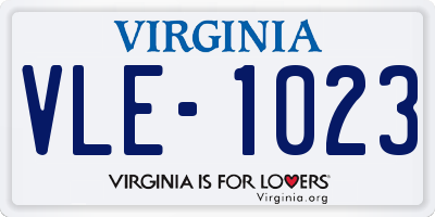 VA license plate VLE1023