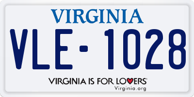 VA license plate VLE1028