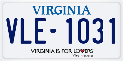 VA license plate VLE1031