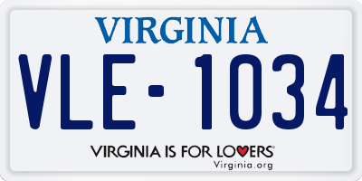 VA license plate VLE1034
