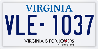 VA license plate VLE1037