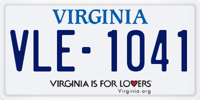 VA license plate VLE1041