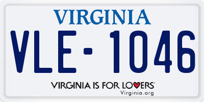 VA license plate VLE1046