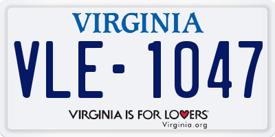 VA license plate VLE1047