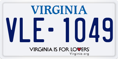 VA license plate VLE1049