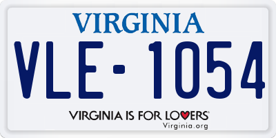 VA license plate VLE1054