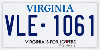 VA license plate VLE1061