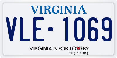 VA license plate VLE1069